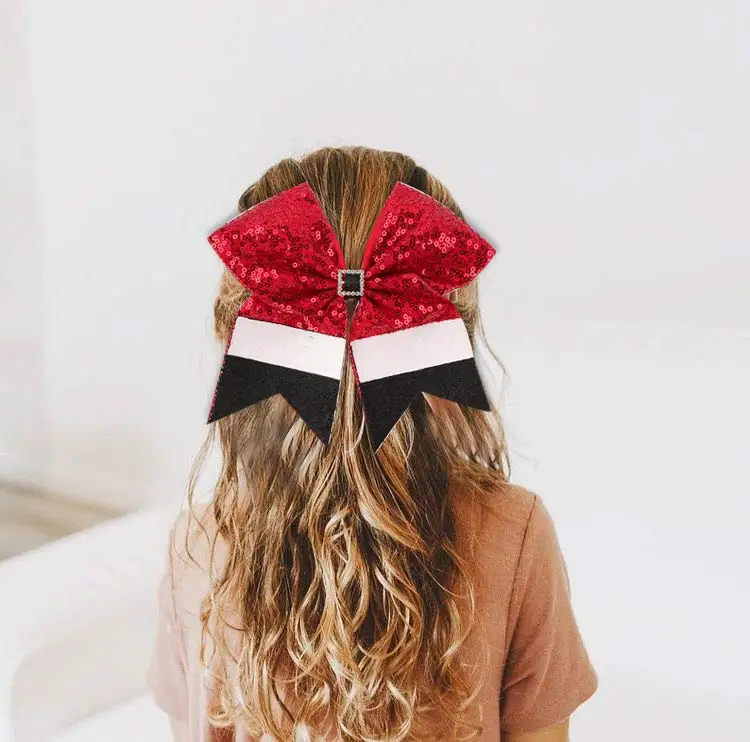 

CN 7 Inch Girl Bow Large Layered Boutique Christmas Bows hairpin Clip Christmas New Cute Hair Clips Hair Accessories Hairpins