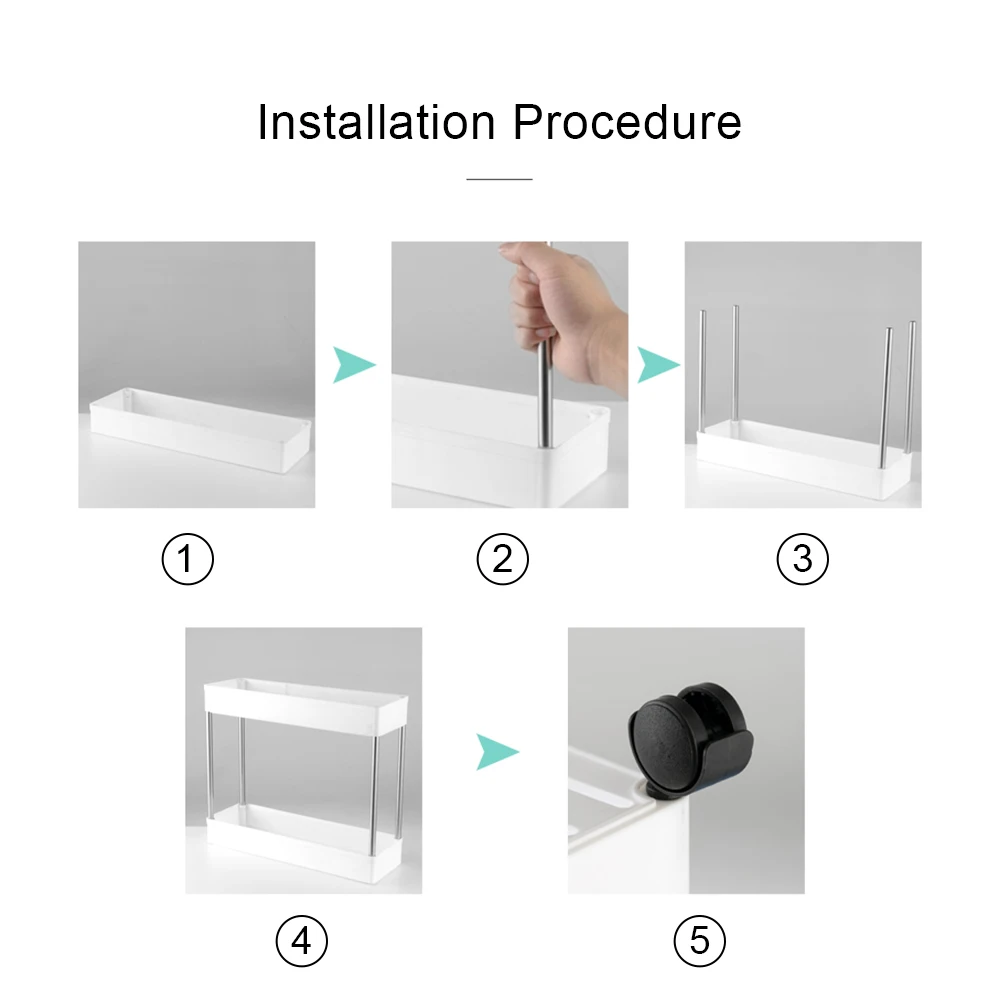 

Bathroom Storage Rack 2/3/4 Layers Kitchen Narrow Cabinet Living Room Shelf Home Furniture Movable Wheels Shelf