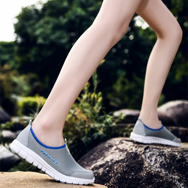 

Hjwsfdcai Women Mesh Lightweight Casual Shoes Outdoor Breathable Ladies Sneakers Walking Shoes Slip On Mujer Single Shoes 2021