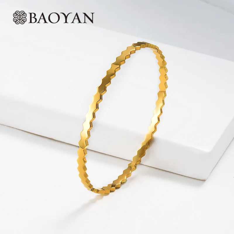 Женский браслет Baoyan из нержавеющей стали золотого/серебряного цвета|Браслеты| |