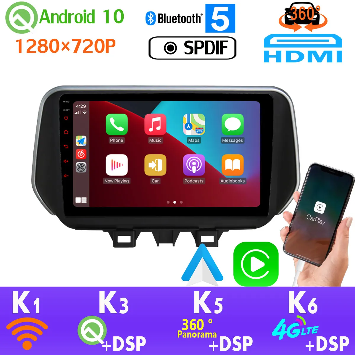 1280*720 Автомобильный мультимедийный плеер для Hyundai Tucson IX35 2019 2020 Android 10 0 GPS Радио CarPlay