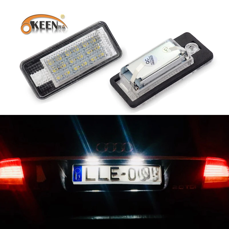 2 шт. безошибочный Автомобильный светодиодный светильник для номерного знака Audi