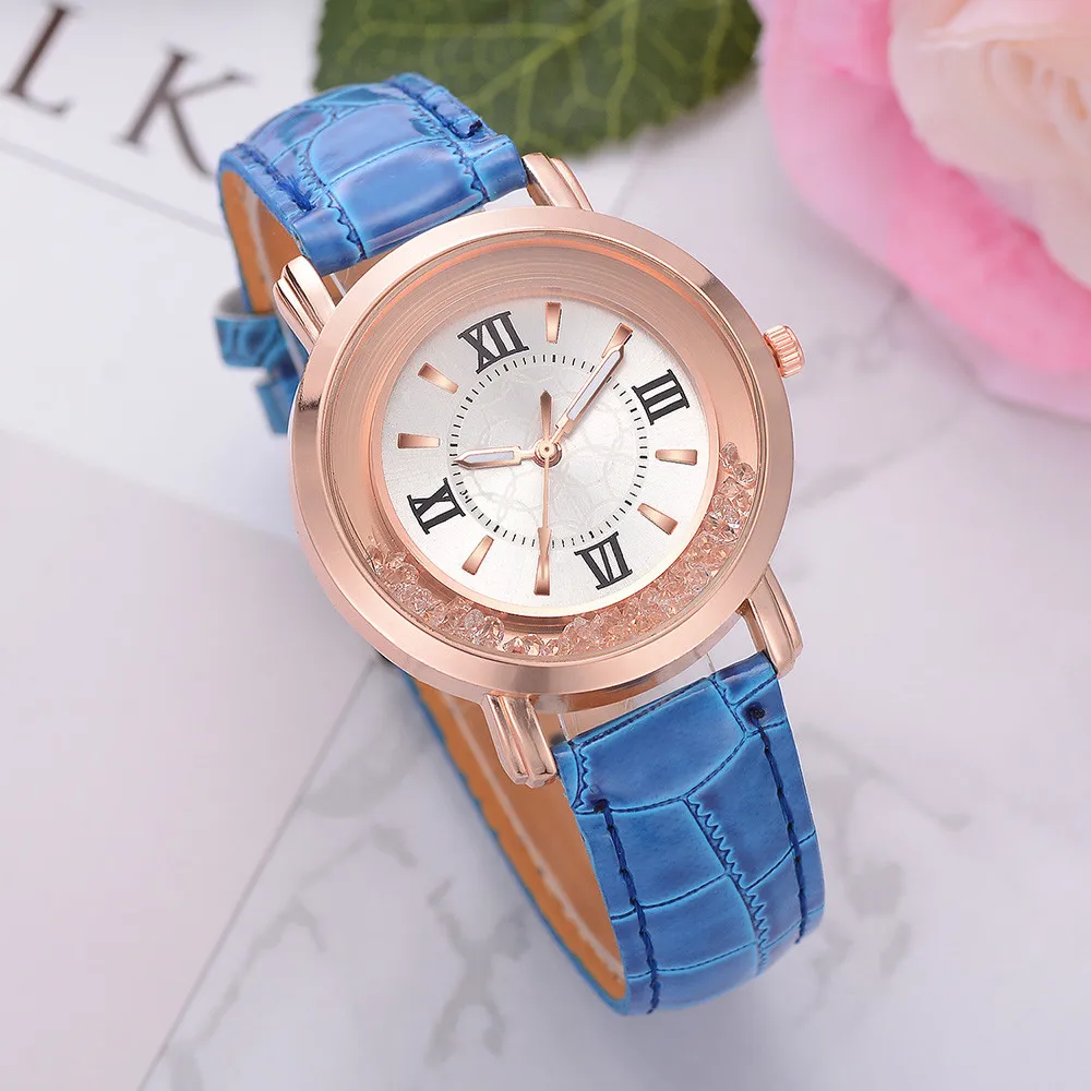 

Women Fashion Luxury Leisure Set Auger Leather Stainless Steel Quartz Watch Top Brand Luxury Fashion Diamond Waterproof Gift