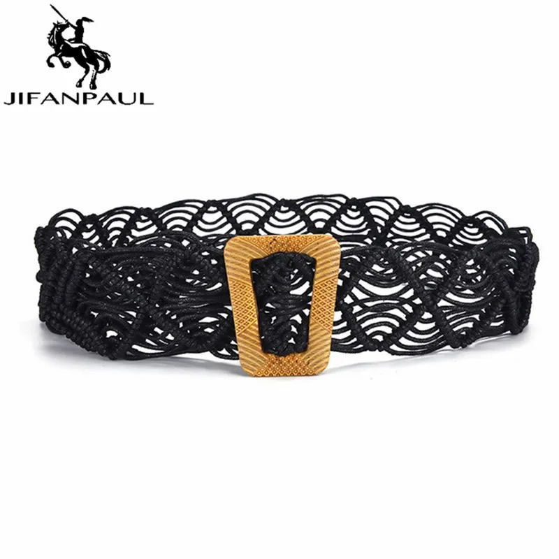 

Ремень JIFANPAUL Женский, широкий, с квадратной пряжкой, в этническом стиле, 2020