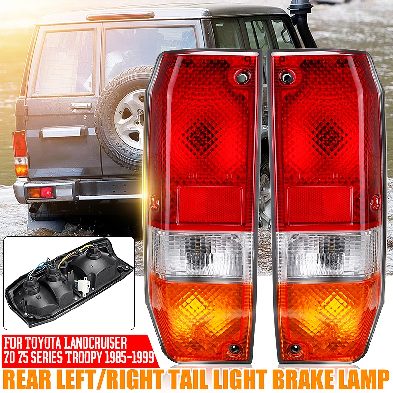 

Pair Car Rear Tail Light Signal Lamp DRL Driving lights Wire For Toyota Landcruiser 70 75 Series Troopy 1985 1986 1987 1990-1999