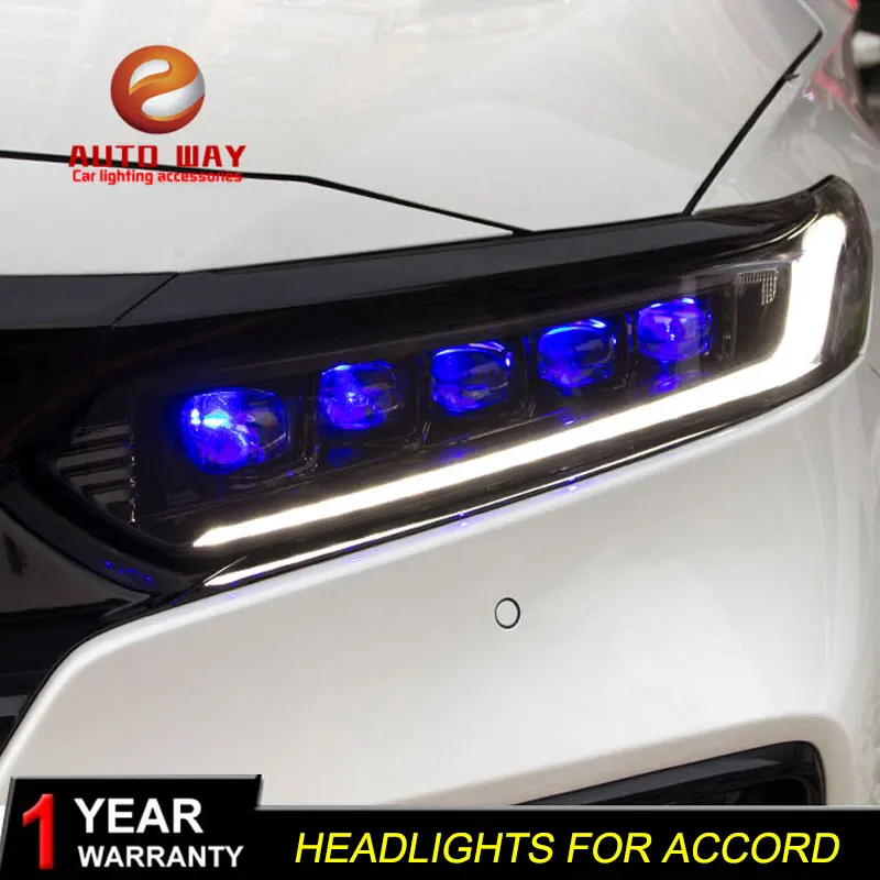 Тюнинг автомобилей чехол для фар Honda Accord G8 2018 фары Полный СВЕТОДИОДНЫЙ DRL ходовые