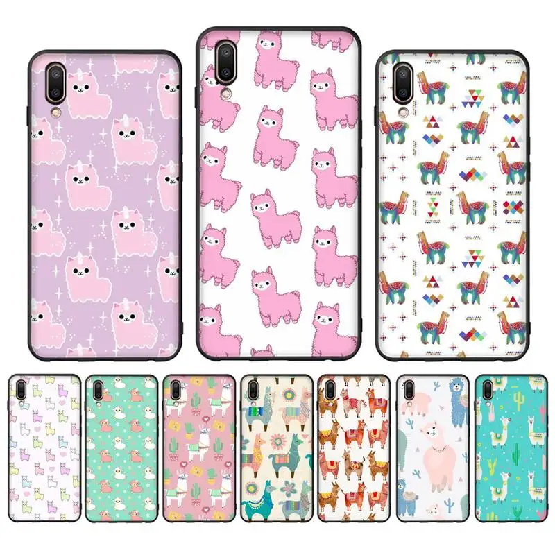 

Llama Alpaca Pattern Phone Case For Oppo Reno Realme C3 6Pro For vivo Y91C Y17 Y19