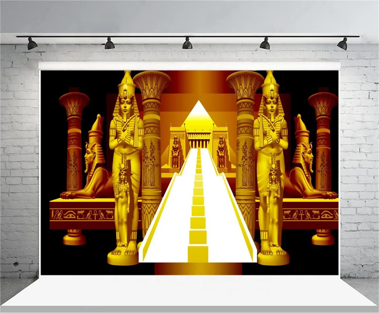 

Golden Egyptian Pharaoh Ancient Sphinx Photography Backdrop Abstract Pyramid Stairway Background Egypt Queen Religion Culture