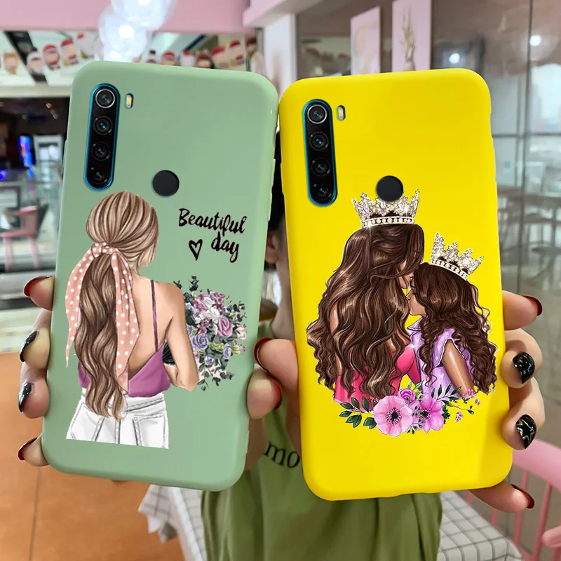 

Cute Mother And Daughter Case For Xiaomi Redmi Note 8 Matte Shell For Redmi Note 8 Pro Candy Painted Silicone Soft Phone Cover