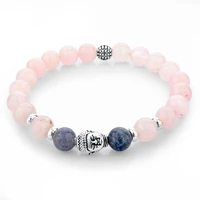 melihepink natural stone beads buddha bracelets bangles silver charms bracelets for women jewelry custom bracelet sbr150249