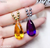 kjjeaxcmy boutique jewelry 925 sterling silver inlaid amethyst citrine necklace womens pendant beautiful popular