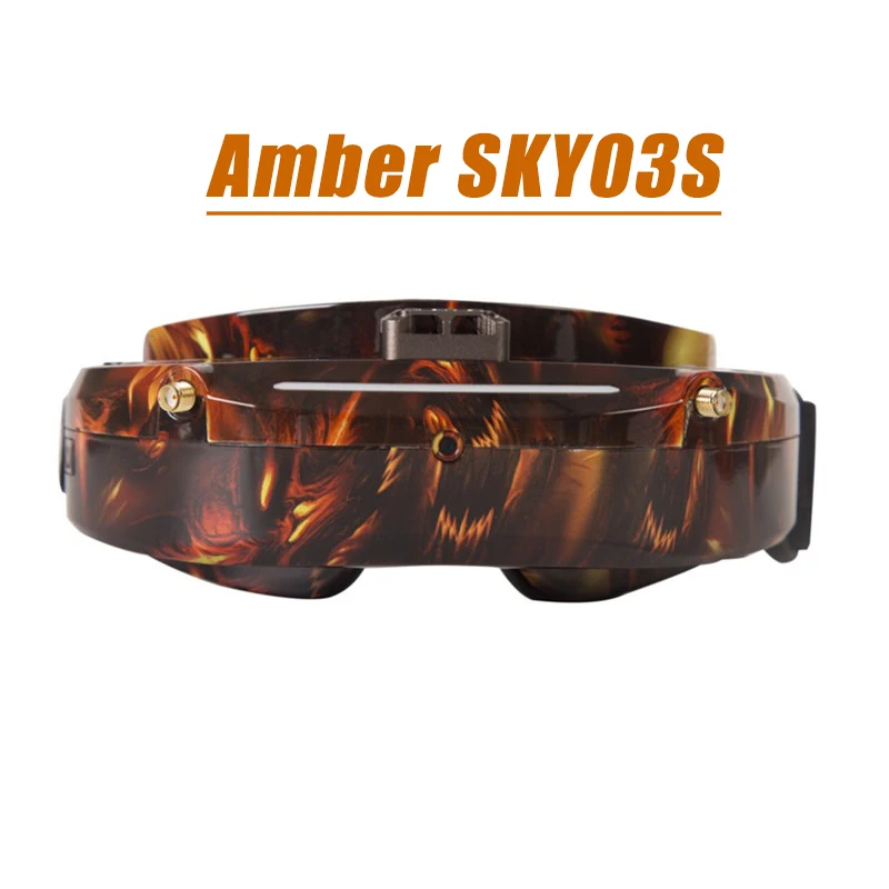 Skyzone SKY03O O светодиодный/SKY03S/SKY02C/SKY02X 5,8 ГГц 48CH разнообразие FPV очки для радиоуправляемого дрона Accs OSD DVR HDMI и головной вентилятор светодиодный - Цвет: Amber SKY03S
