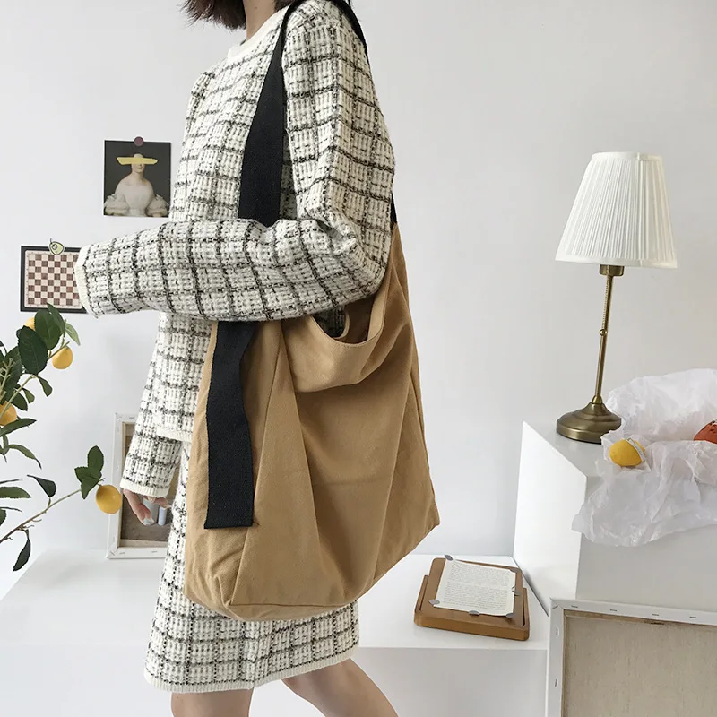 Женская большая Холщовая Сумка для покупок многоразовая Большая вместительная