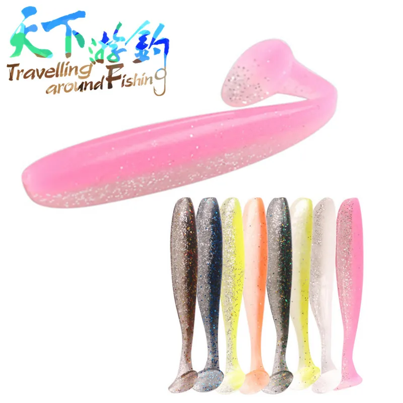 

TAF 10Pcs Soft Lures Silicone Bait 70mm/2.4g 90mm/4.8g Goods for Sea Fishing Pva Swimbait Wobblers Artificial Paddle Tail Tackle