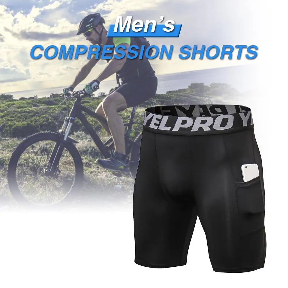 

2020 New 3 Pack Men Compression Shorts Running Training Fitness Cycling Shorts Breathable Active Workout Underwear with Pocket