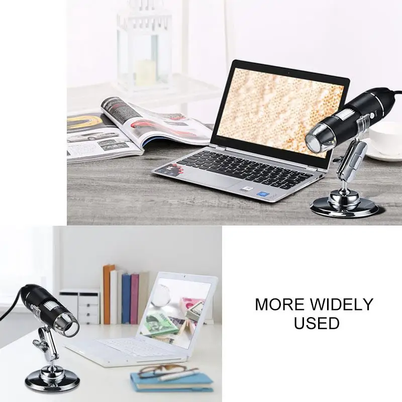 

1600X Digital Microscope USB Handheld LED Magnification Endoscope w/ Stand