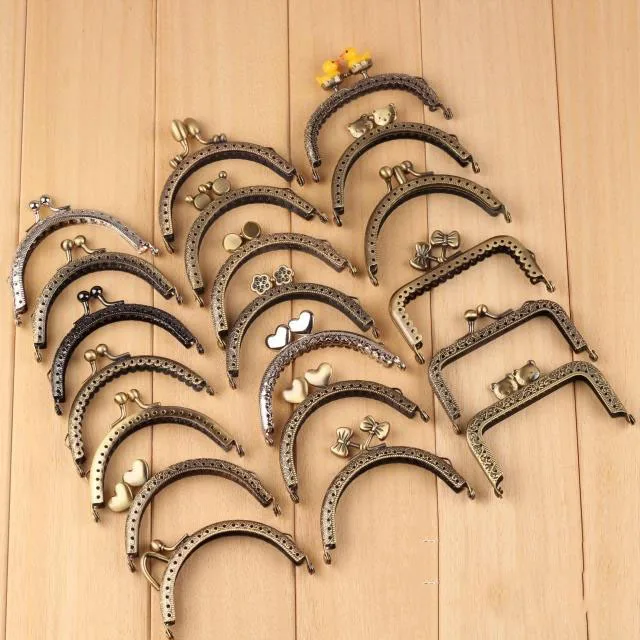 

DIY Craft 8.5cm -3pcs Metal Handbag Handle Frame Kiss Clasp Lock Handle Arch For DIY Purse Bag Fashion New