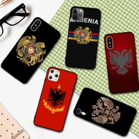 yndfcnb albania flag phone case for iphone 11 12 13 mini pro xs max 8 7 6 6s plus x 5s se 2020 xr cover