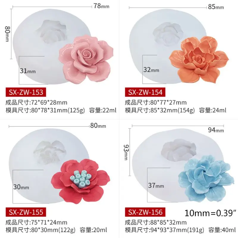 

Сделай Сам прозрачная эпоксидная Форма 3D форма цветка] зеркальная силиконовая форма формы для украшения торта A0NF