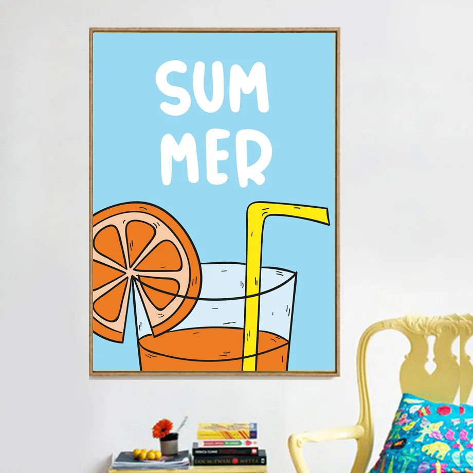 Настенная Картина на холсте с изображением апельсинового сока Постер в