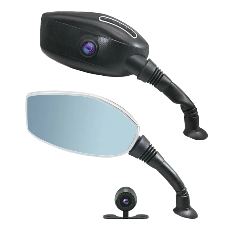 

Motorcycle Rearview Mirror Camera, 1080P DVR Dash Cam Dual Lens Digital Video Recorder Waterproof Motorcycle Recorder