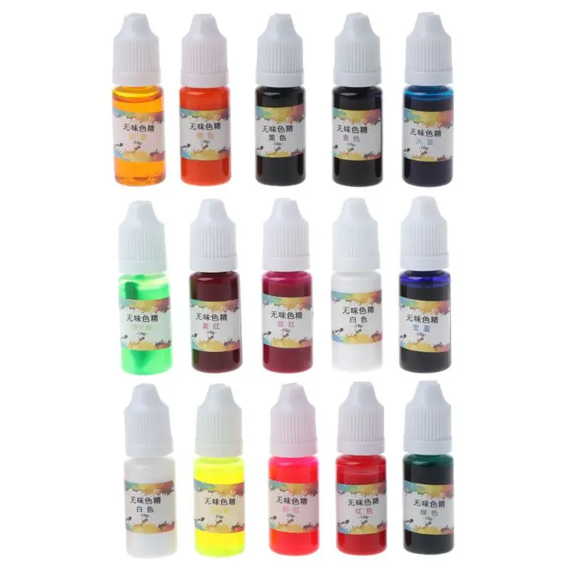 

15 Colors Epoxy Resin Dye Translucent Liquid Resin Colorant Non-Toxic Epoxy Resin Ink Pigment Kit Resin Jewelry Making