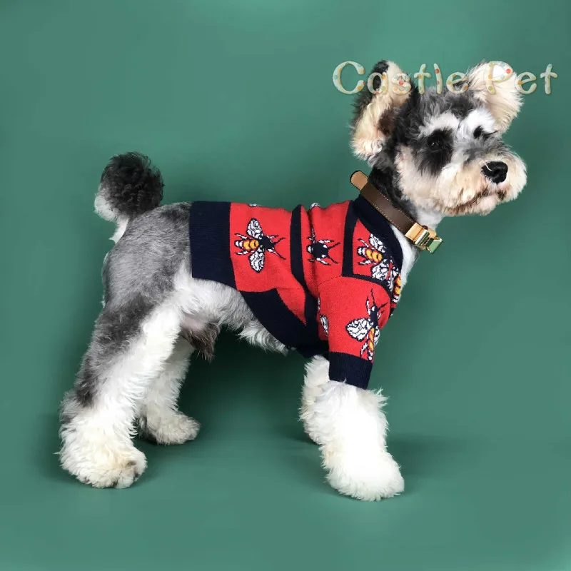 Весенний свитер со щенком кардиган теплый для собак классический дизайн одежда с