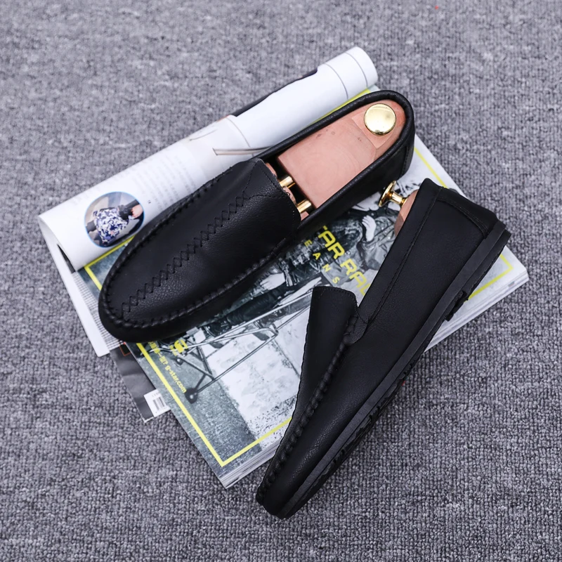 

2021 Spring New Fashion Men Split Leather Dress Business Shoes Vintage Casual Classic Loafers Shoes New Luxury Mens Sneakers