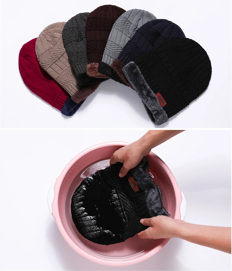 Теплые зимние головные уборы для мужчин и женщин Beanie подарки набор шарфов Skullies Beanies бархатная утолщенная шерстяная вязаная шапка-маска