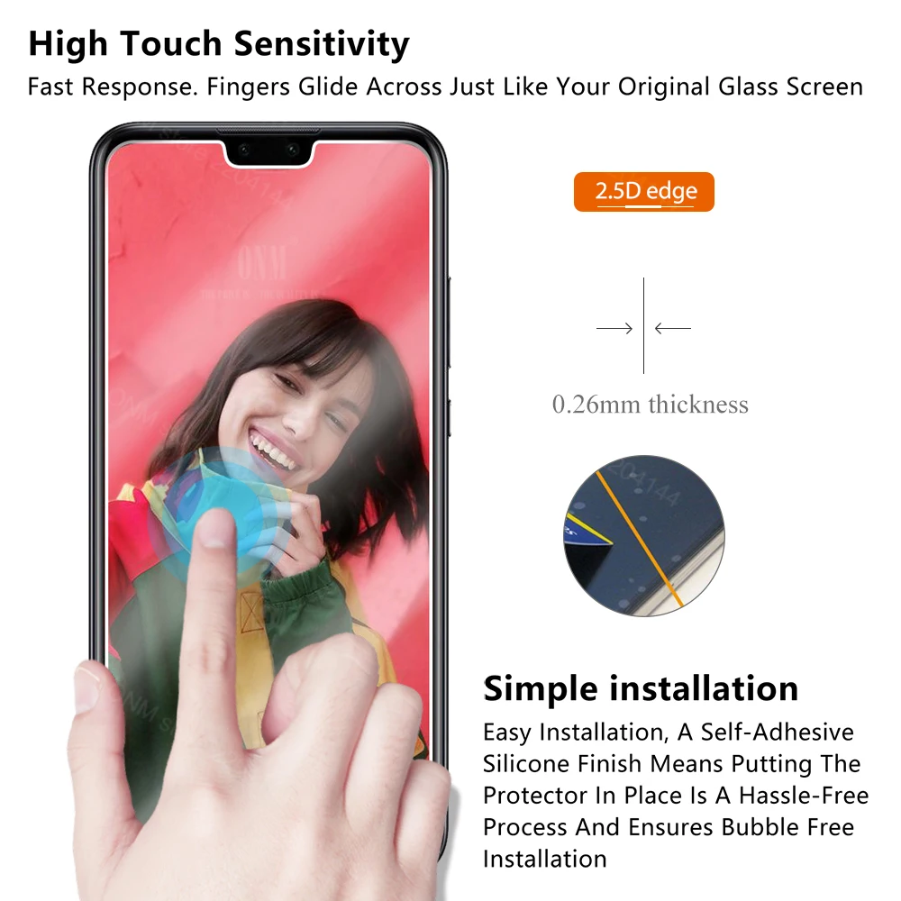 10 шт Y8s закаленное стекло для Huawei Защита экрана Защитная стеклянная