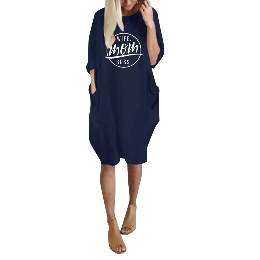 2019 женское летнее платье с длинным рукавом в стиле бохо принтом Короткое мини