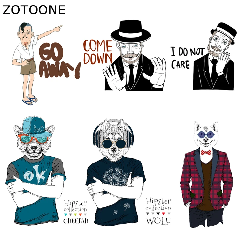 ZOTOONE Модные мужские наклейки с утюгом на пластыри теплопередачей полосатая