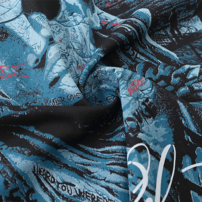 

2021 Summer Loose T-shirt Hip Hop Creative Print Short Sleeve Tshirts Streetwear Casual Cotton Tops Tees Oversized WY877