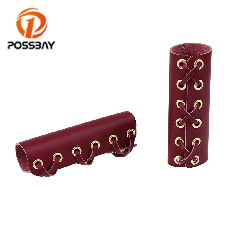 Чехол POSSBAY для ручки мотоцикла черного красного цвета кожаный защитный чехол