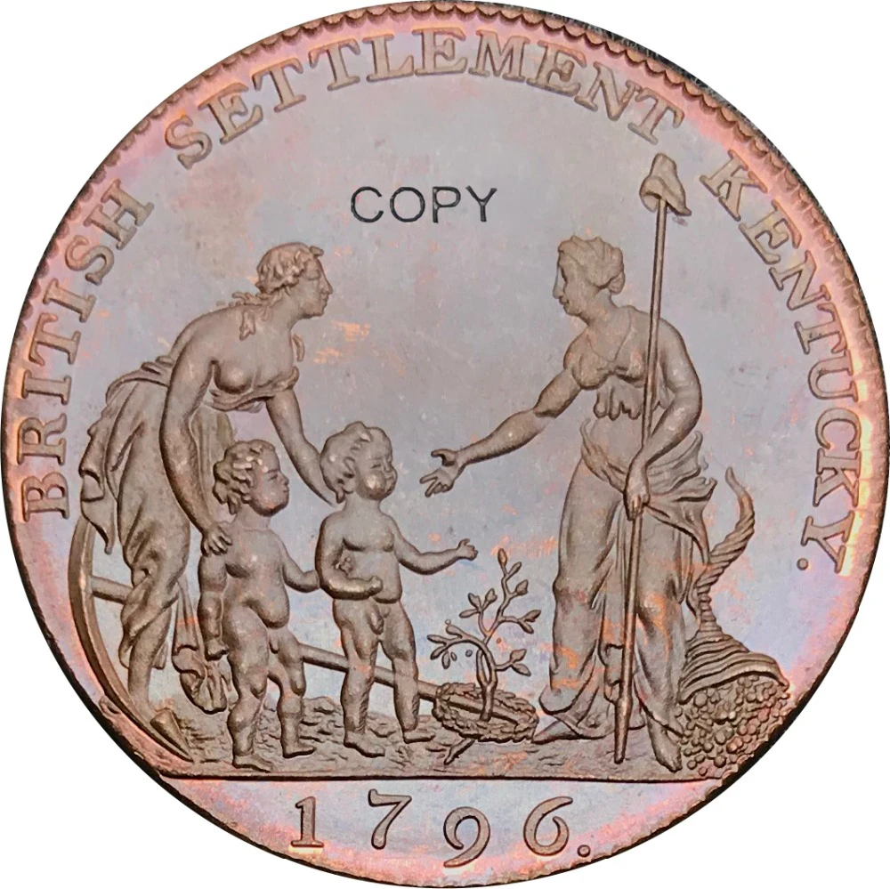 Соединенные Штаты Америки 1796 Красный медный жетон копия монеты с гладким краем