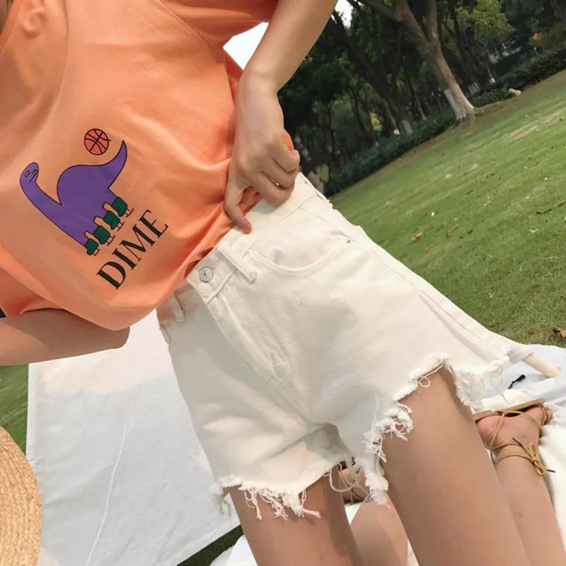 Женские летние дышащие шорты универсальные Свободные Студенческие в Корейском