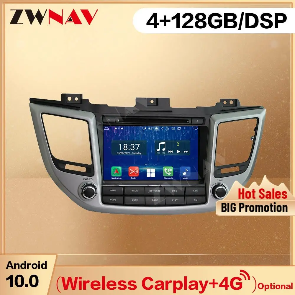 

128G Carplay 2 Din Mutimedia For Hyundai IX35 2015 Android 10.0 Screen Player Audio Radio GPS Navigation Head Unit Auto Stereo
