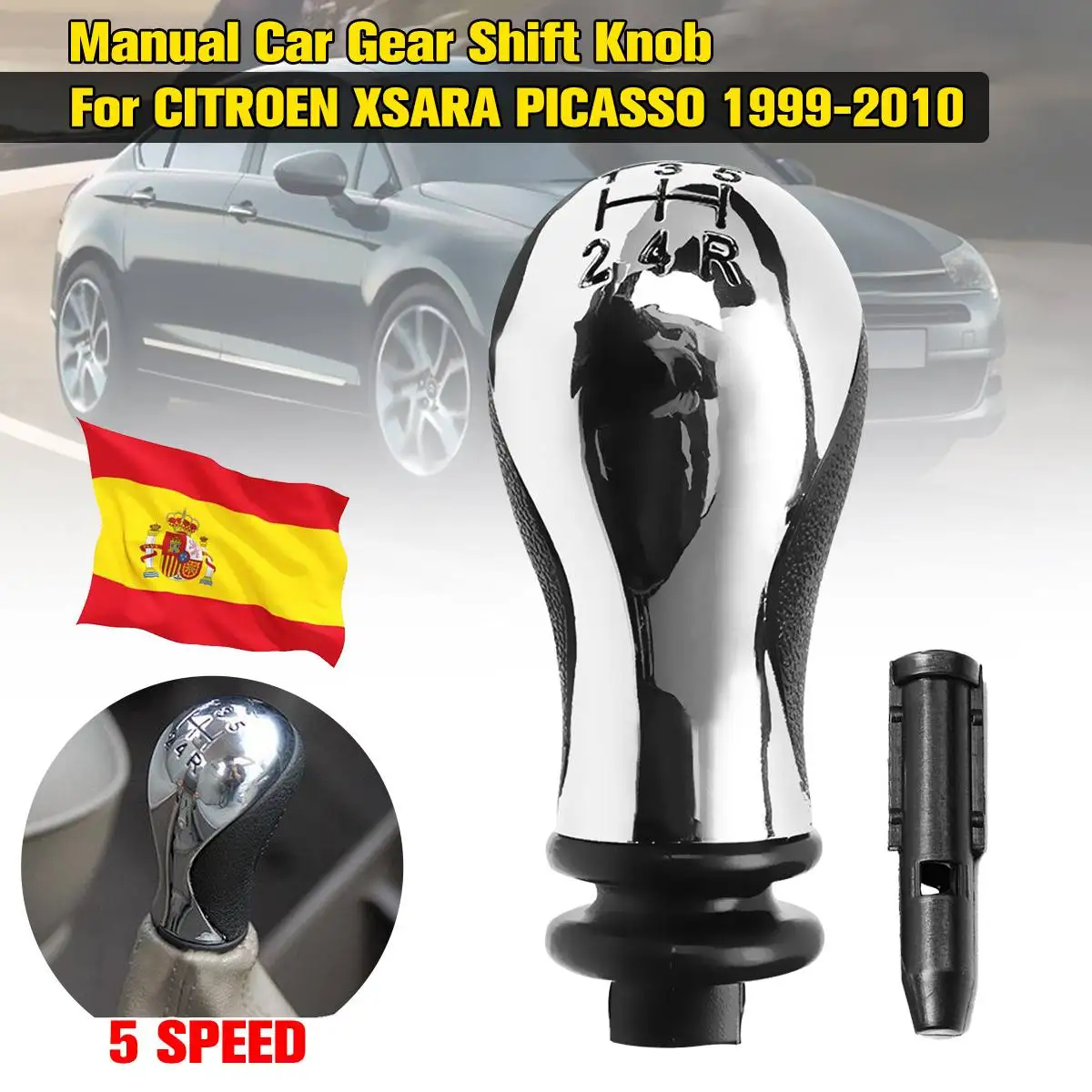 

Ручка переключения передач 5-скоростная, Хромированная ручка переключения передач для Citroen C5 2001-2008 Xsara Picasso 1999-2008