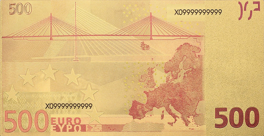 Евро Памятная Коллекция 500 евро старые банкноты 24k позолоченные рождественские