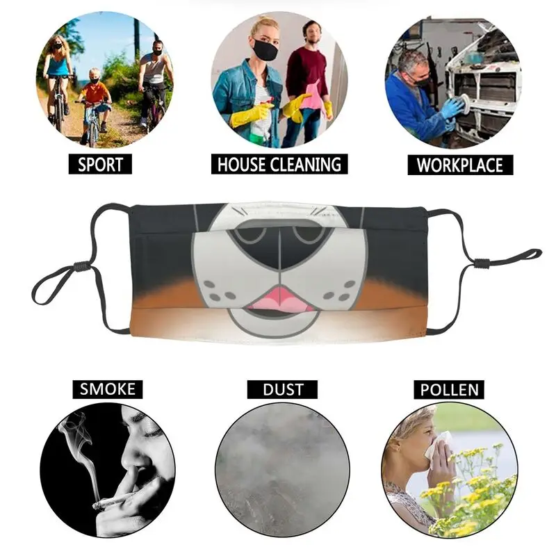 

Bernese Mountain Dog Reusable Face Mask Adult Bernese Mountain Dog Berner Protection Cover Respirator Mouth Muffle