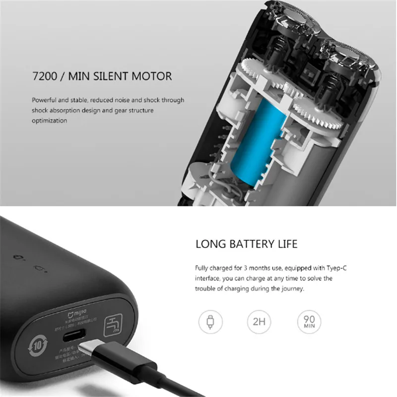 Оригинальные мужские электробритвы Xiaomi Mijia MSX201 портативная Вращающаяся головка
