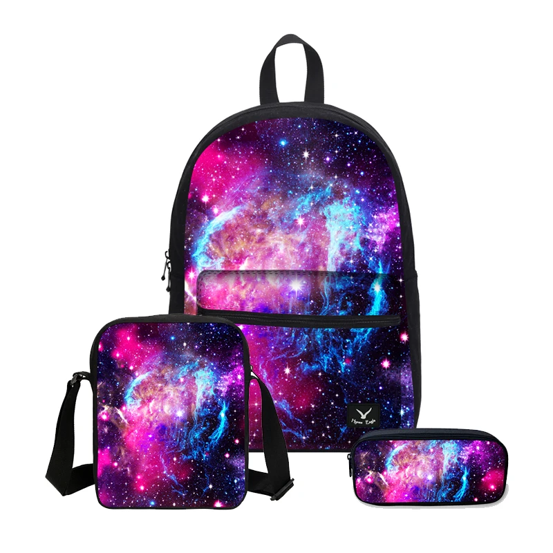 VEEVANV Для женщин Мода Galaxy Printing рюкзаки из парусины Комбинации 3 шт./компл. школьная
