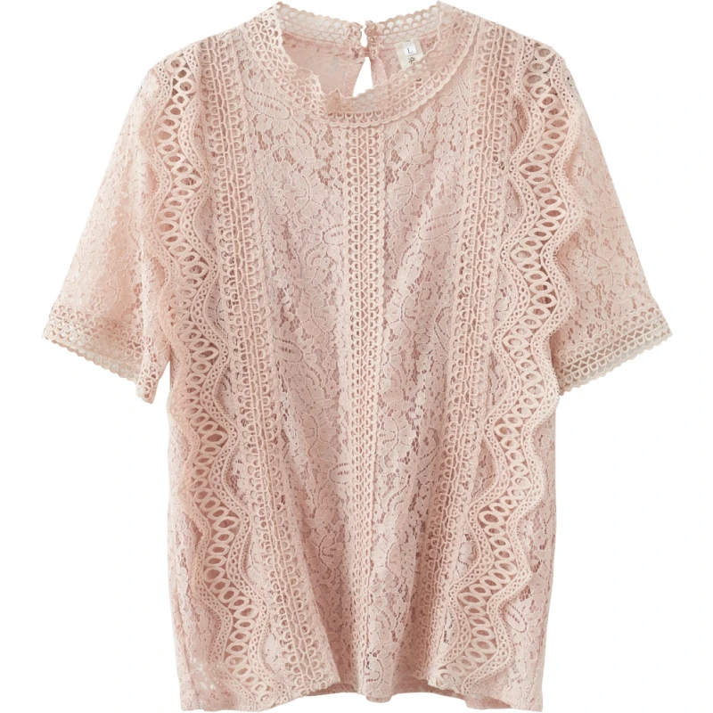 summer crochet lace tops women lolita blouses blusas mujer de moda 2020 korean style fashion sheer short sleeve shirt c73