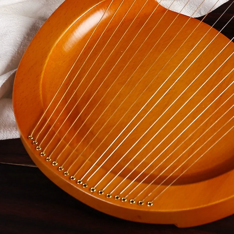 

19 Strings Wooden Music Mahogany Lyre Harp Musical Instrument with Tuning Wrench and Spare Strings