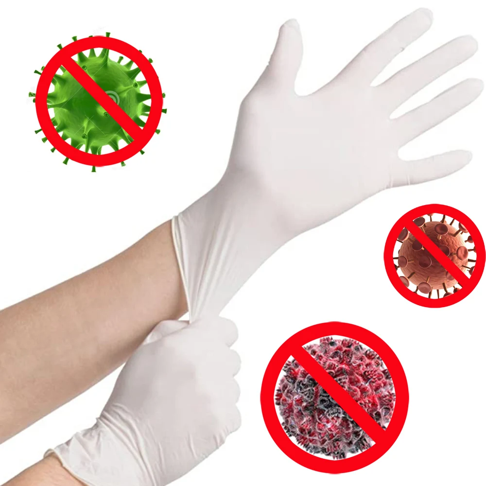 

Disposable Nitrile Gloves Cleaning Waterproof Gloves Kitchen Cooking Food Grade Latex free powder free Non-Sterile White