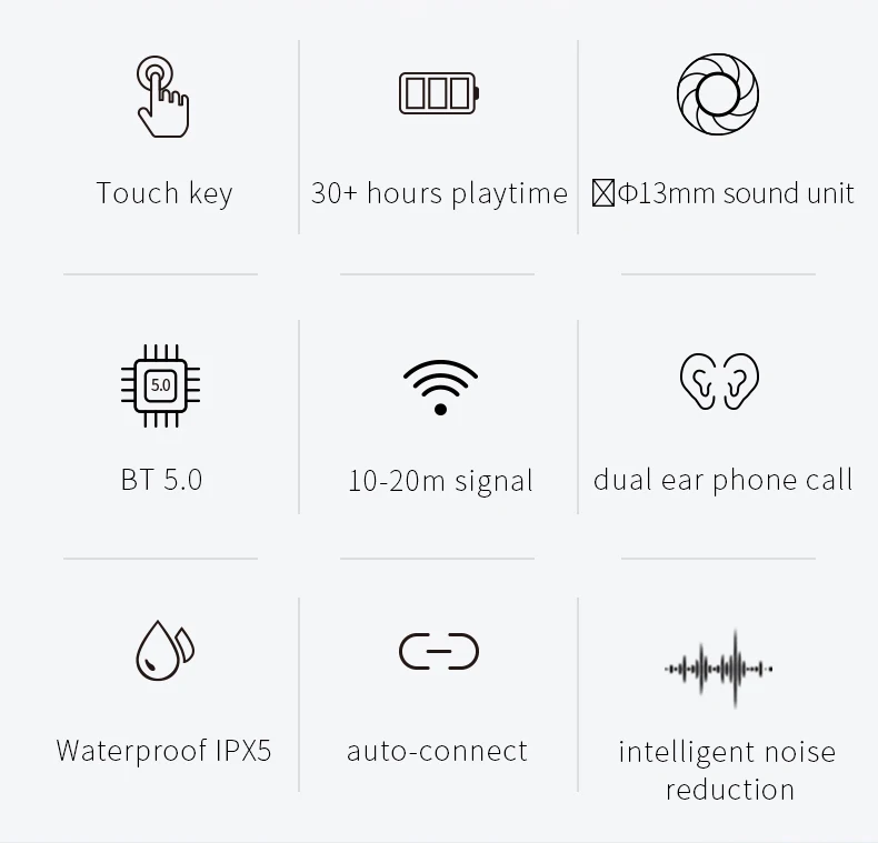 TWS Bluetooth 5,0 QCC Hifi настоящие беспроводные наушники, наушники, 3D стерео басы с уменьшением шума, сенсорное управление, спортивные наушники