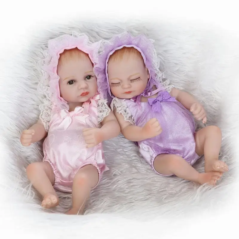 Силиконовые куклы reborn baby для девочек близнецов Мягкая силиконовая кукла Boneca Reborn