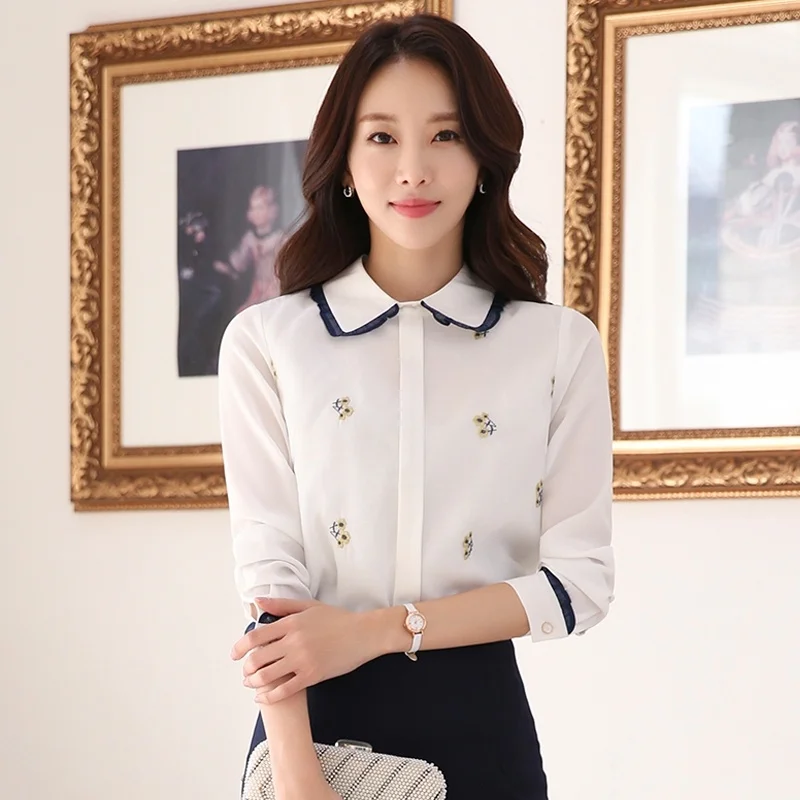 Женская блузка Осенняя Новая модная кукольная рубашка с воротником длинным