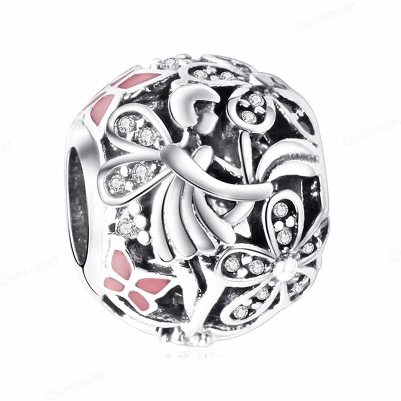 

925 Sterling Silver Flower European Charms Bead Fit Original Bracelets Chain DIY Girl Women Pendant Charm Beads Jewelry Making
