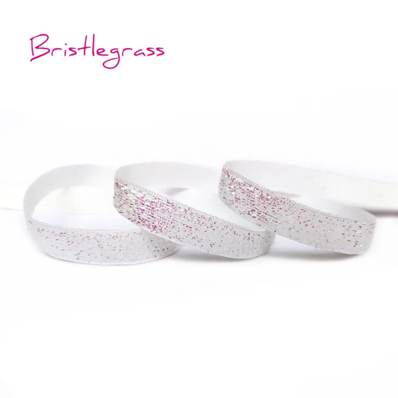 

BRISTLEGRASS 5 Yard 10 15 20 25 mm Soft Solid metallic Glitter Ribbon Flower Bowtie Wedding Christmas Party Decoration DIY Craft